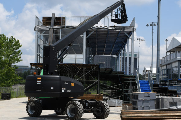 Black Rental Boom Lift for TV/Movie Set