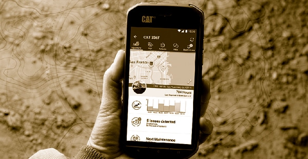 cat central app menu on smart phone