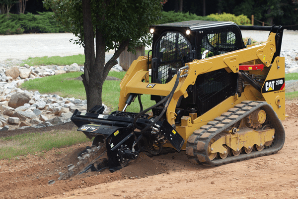 Cat 259D with Landscaping Trencher