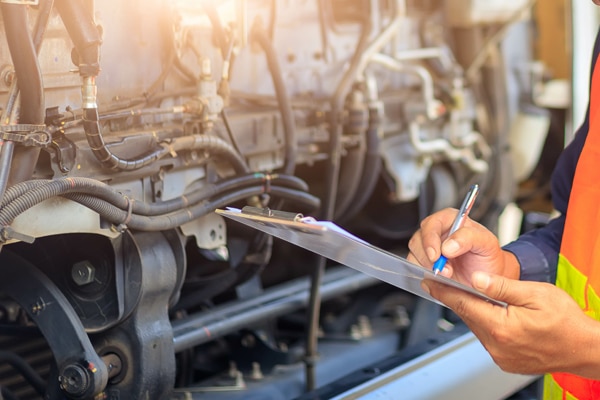 Technician Evaluating Truck Hydraulics for hydraulic repair service