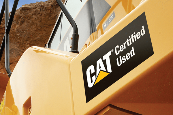 Cat Certified Used Sticker on Machinery