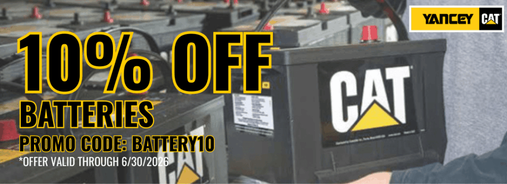 Yancey 10% Off Batteries Promotion - Q2 2026 - Desktop Banner