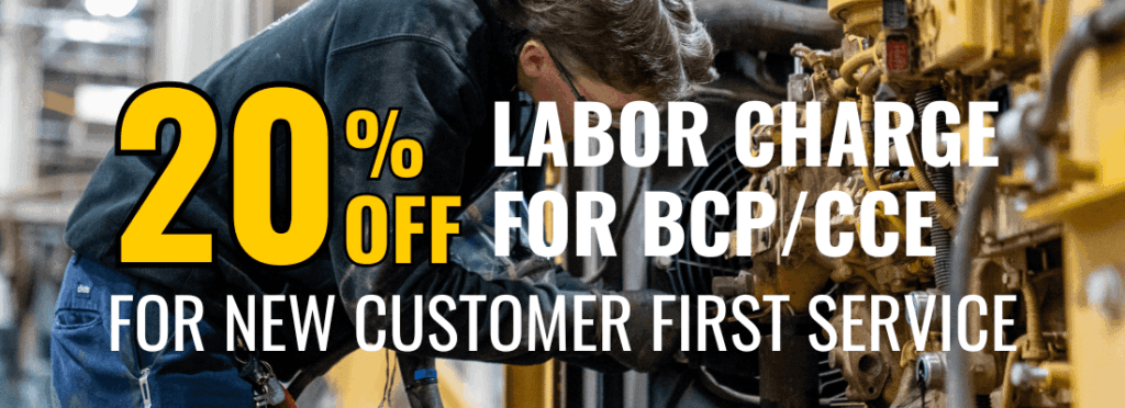 Yancey 20% Off Labor Charge for BCP/CCE Equipment New Customers Only - Desktop Image